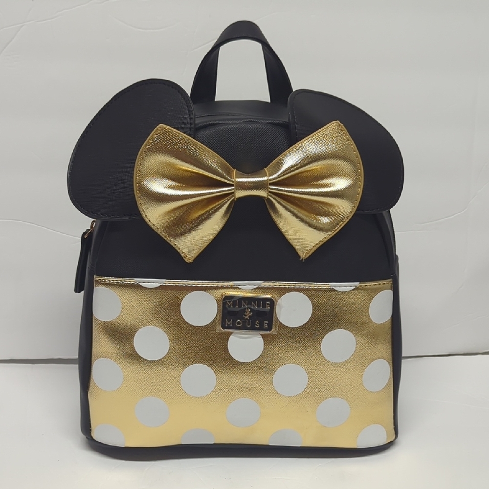 Minnie Mouse Black and Gold Backpack